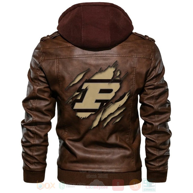 BEST Purdue Boilermakers NCAA Champions Browns Zipper Jacket Leather 1 Purdue Boilermakers NCAA Browns Leather Jacket