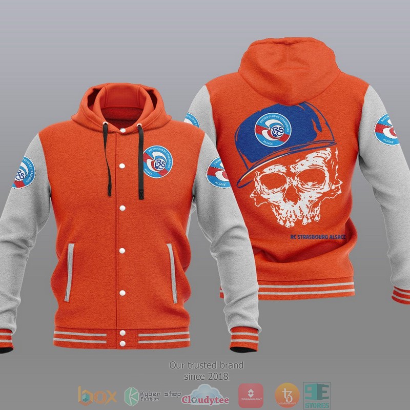 RC Strasbourg Alsace Skull Baseball hoodie Jacket 4 RC Strasbourg Alsace Skull Baseball hoodie Jacket 1 2 3