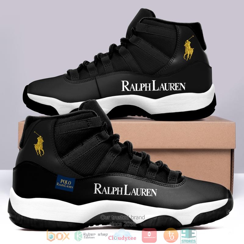 Ralph Lauren Gold logo black Air Jordan 11 Sneaker Shoes