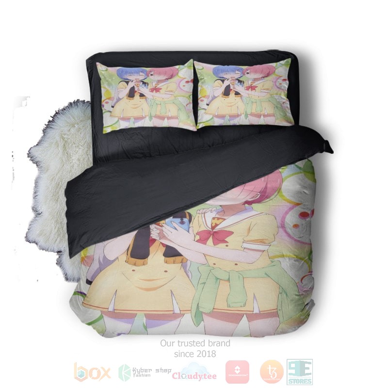Re Zero Rem Ram Color Glow Sisterhood Bedding Set