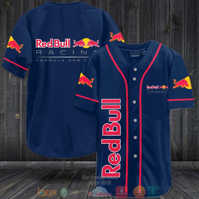 Red Bull Racing Navy Baseball Jersey 1 Red Bull Racing Navy Baseball Jersey