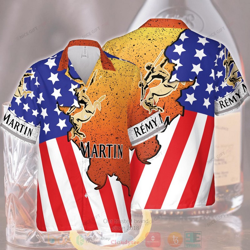 Remy Martin American flag Hawaiian shirt