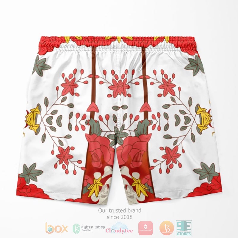 HOT Rengoku Kyojuro Floral Fusion Demon Slayer Kimetsu No Yaiba Beach Shorts 2 Rengoku Kyojuro Floral Fusion Demon Slayer Kimetsu No Yaiba Shorts 1