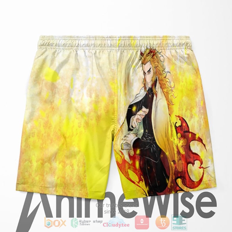 HOT Rengoku Kyoujurou Flame Hashira Fire Demon slayer Beach Shorts 2 Rengoku Kyoujurou Flame Hashira Fire Demon slayer Shorts 1