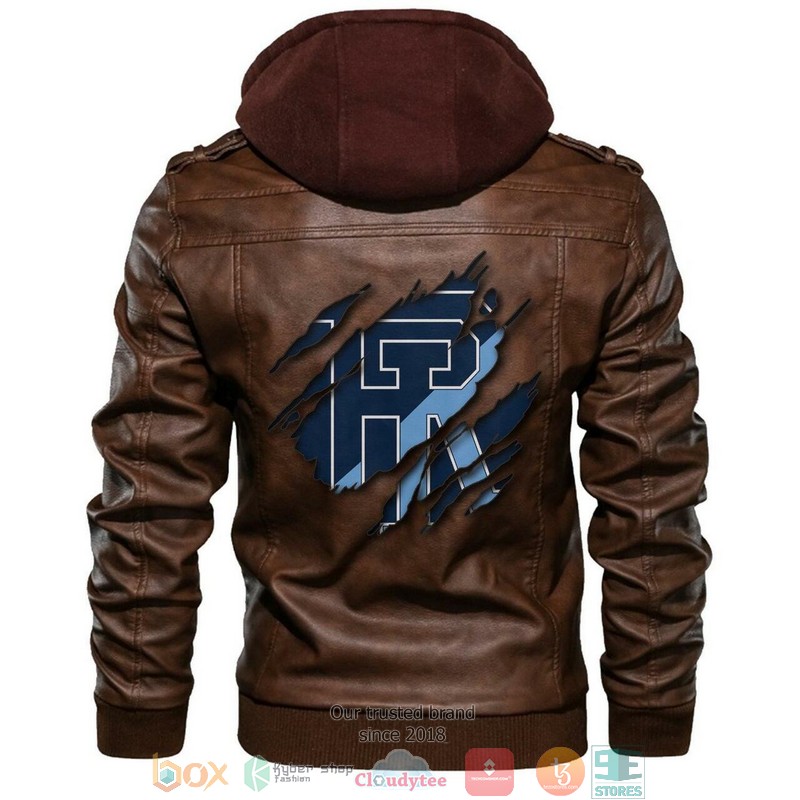 Rhode Island Rams NCAA Brown Leather Jacket