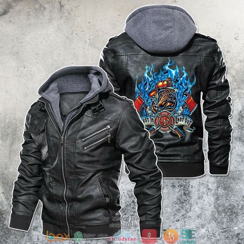 NEW Rider With A Firefighter Spirit First In Last Out Jacket Leather 2 Rider With A Firefighter Spirit First In Last Out Leather Jacket