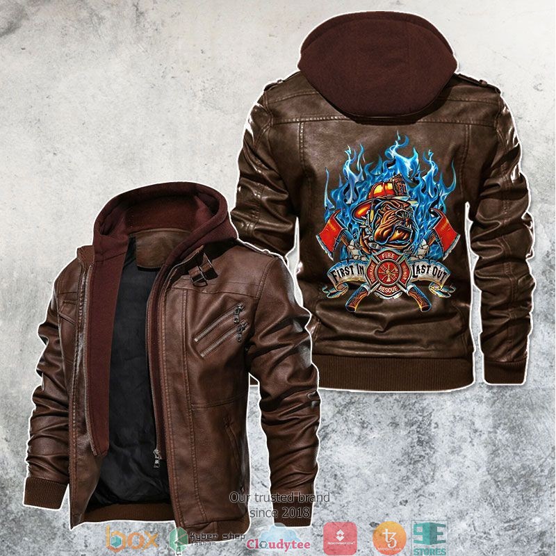 NEW Rider With A Firefighter Spirit First In Last Out Jacket Leather 2 Rider With A Firefighter Spirit First In Last Out Leather Jacket 1