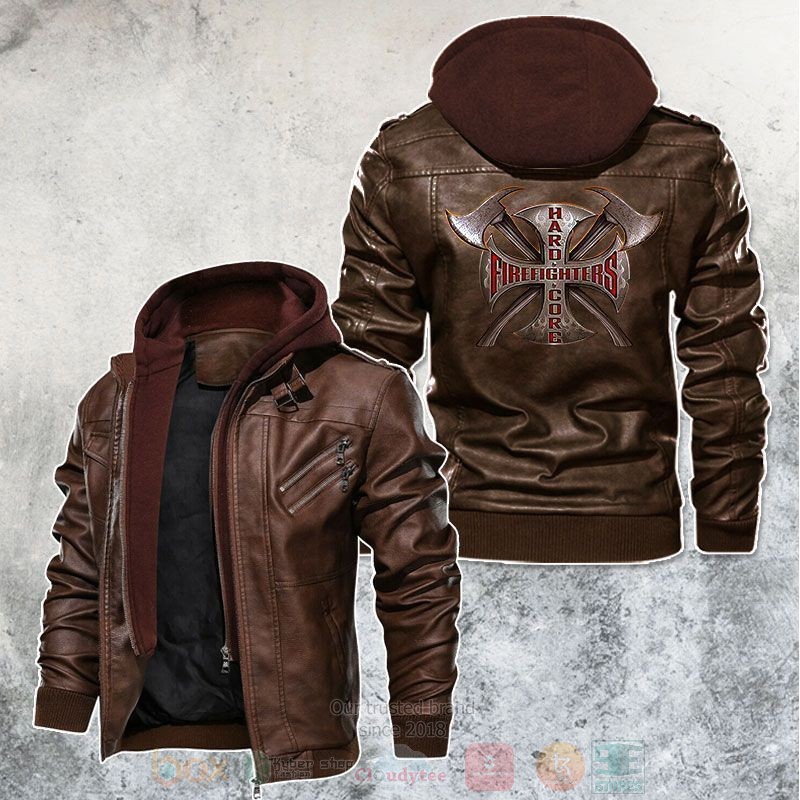 Rider With A Firefighter Spirit Leather Jacket 1