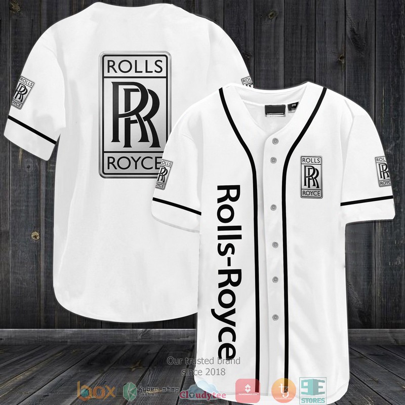 Rolls Royce White Baseball Jersey 1 Rolls Royce White Baseball Jersey
