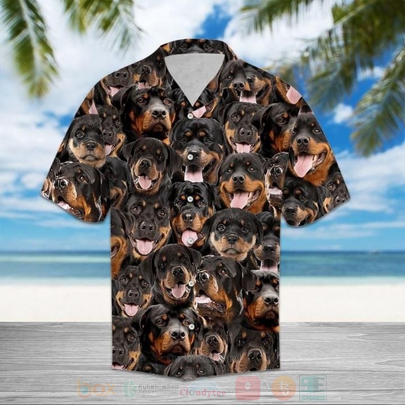 Rottweiler Dog Funny Short Sleeve Hawaiian Shirt
