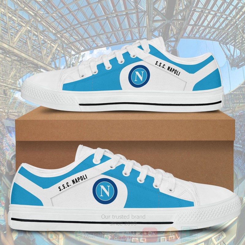 S S C Napoli Black White Low Top Canvas Shoes 1