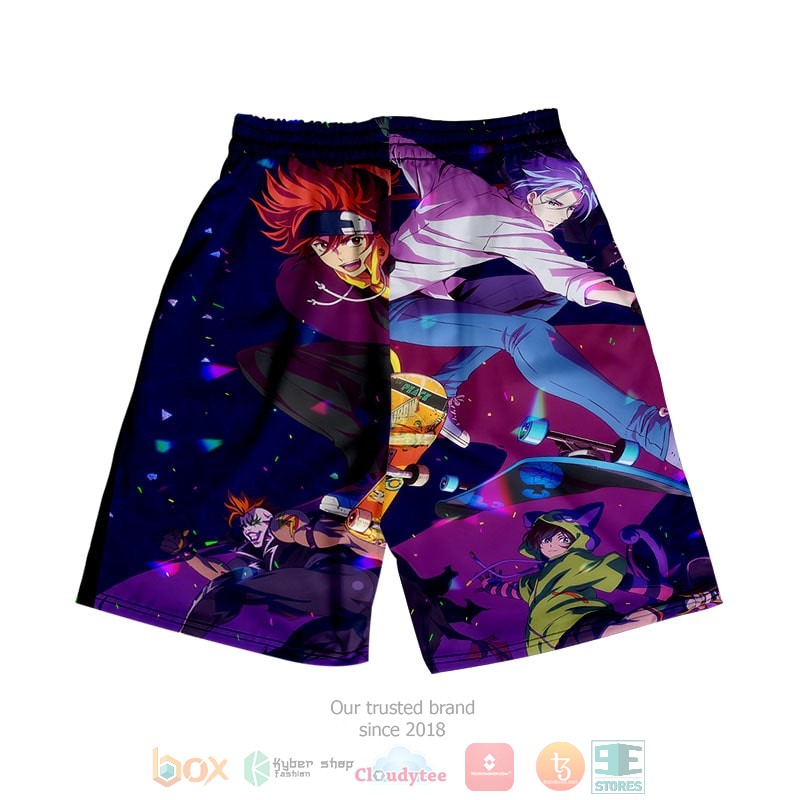 HOT SK8 the Infinity All Cast Skate Racing Embossed Beach Shorts 2 SK8 the Infinity All Cast Skate Racing Embossed Shorts 1