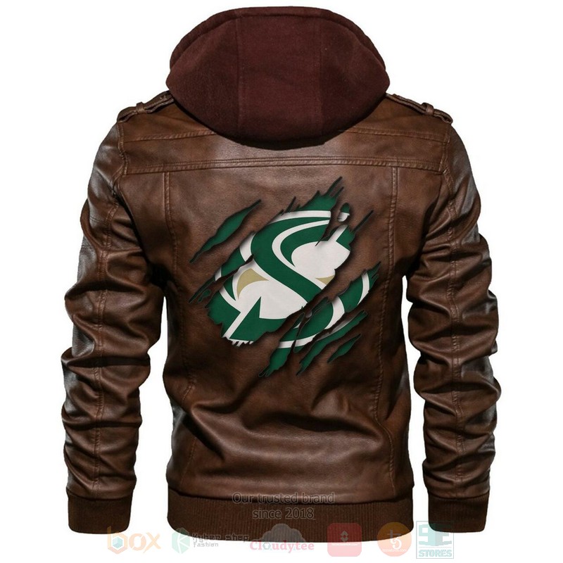 Sacrato State Hornets NCAA Brown Motorcycle Leather Jacket