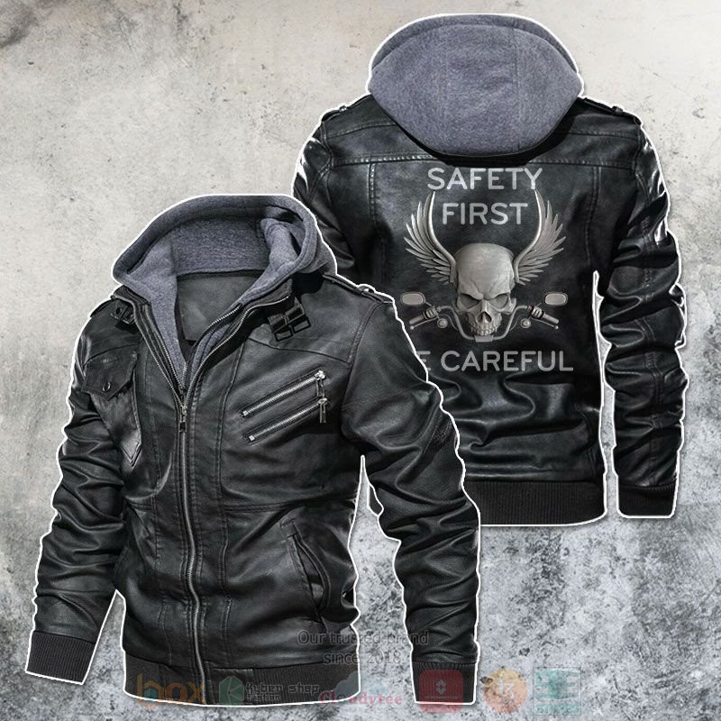 Safety First Be Careful Leather Jacket