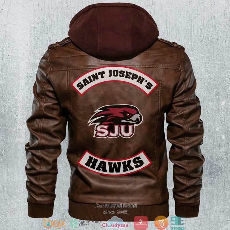 Saint JosephS Hawks NCAA Football Motorcycle Leather Jacket
