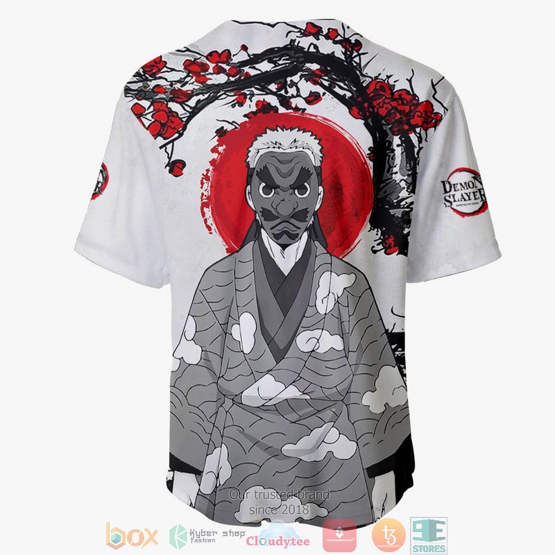 Sakonji Urokodaki Demon Slayer Grey Baseball Jersey Shirt 3 Sakonji Urokodaki Demon Slayer Grey Baseball Jersey Shirt 1 2