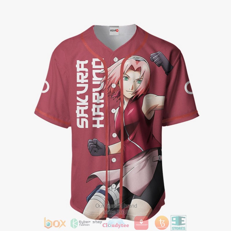 Sakura Haruno Naruto Baseball Jersey Shirt 2 Sakura Haruno Naruto Baseball Jersey Shirt 1