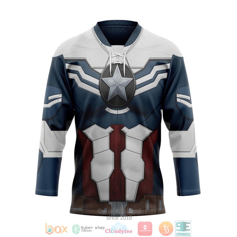 Sam Wilson Captain America Hockey Jersey Shirt