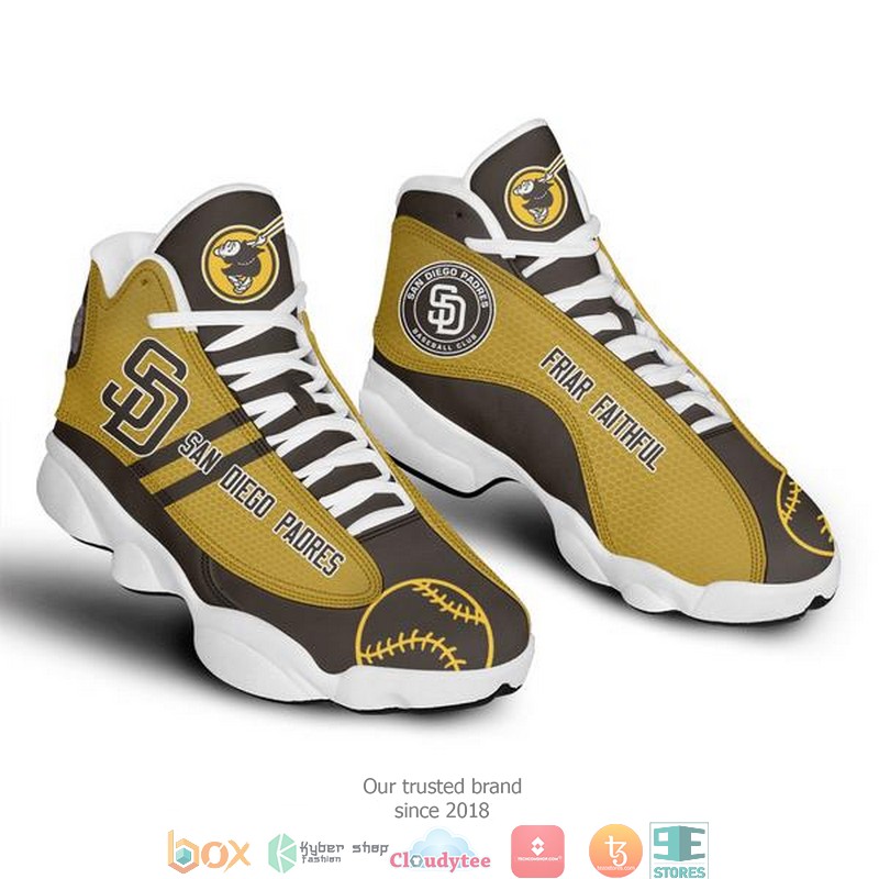 San Diego Padres MLB Baseball Air Jordan 13 Sneaker Shoes 3 San Diego Padres MLB Baseball Air Jordan 13 Sneaker Shoes