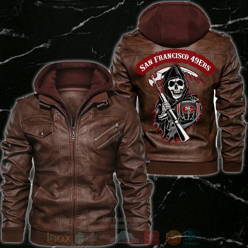 San Francisco Ers NFL Brown Motorcycle Leather Jacket