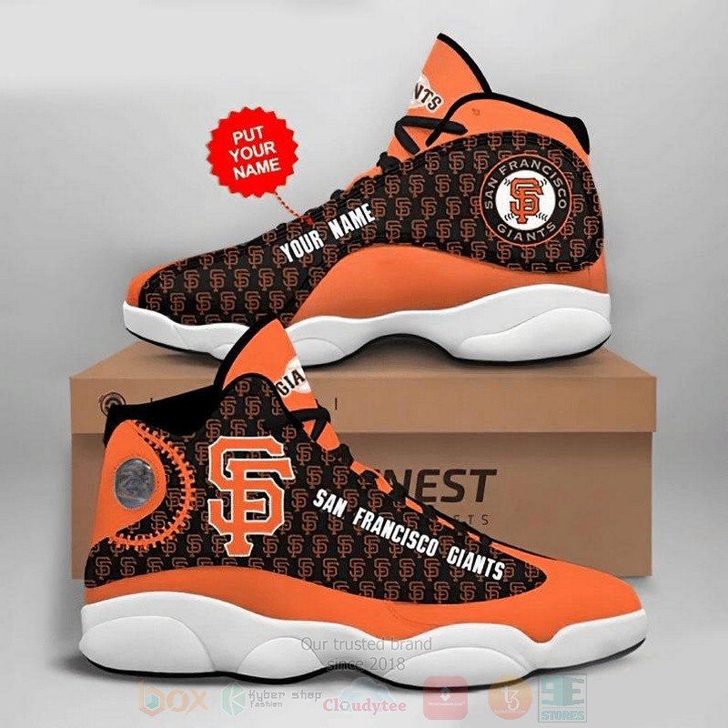 San Francisco Giants Football MLB Custom Name Air Jordan 13 Shoes