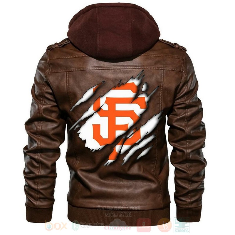 BEST San Francisco Giants MLB Champions Sons of Anarchy Browns Zipper Jacket Leather 4 San Francisco Giants MLB Baseball Sons of Anarchy Browns Leather Jacket