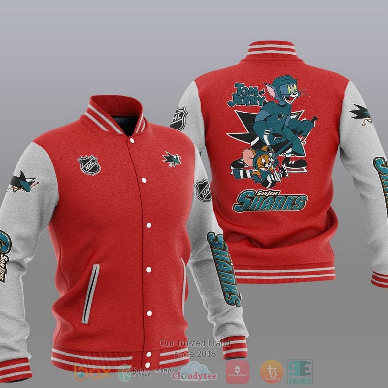 San Jose Sharks NHL Tom And Jerry Baseball Jacket 1 2 3 4