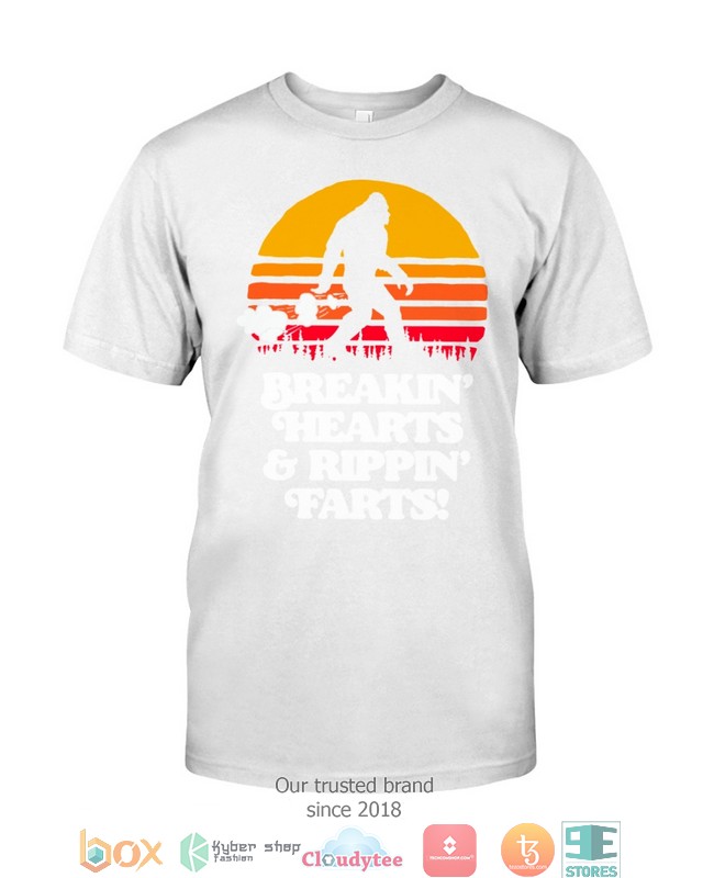 Sasquatch Breakin Hearts And Rippin Farts Bigfoot Sun Shirt Hoodie 1