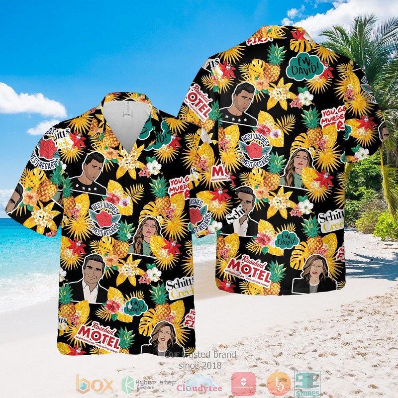 NEW Schitt's Creek pineapple black yellow Summer Hawaii Shirt, Shorts 2 Schitts Creek pineapple black yellow Hawaiian Shirt Shorts 1