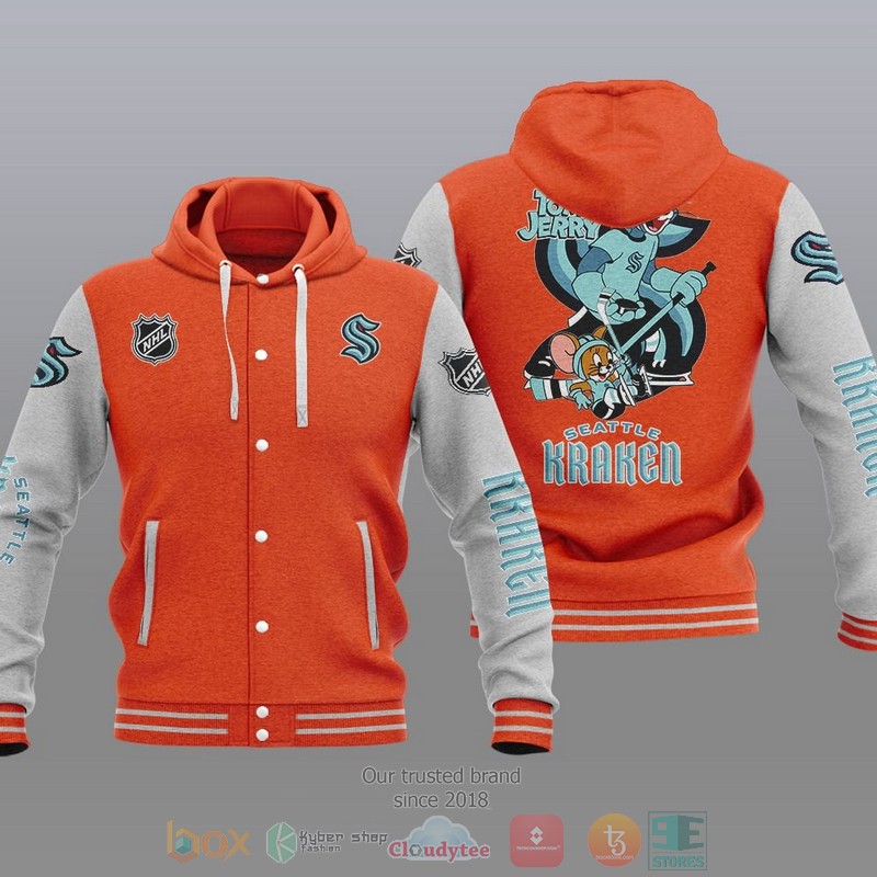 Seattle Kraken NHL Tom And Jerry Baseball Hoodie Jacket 1 2 3 4 5
