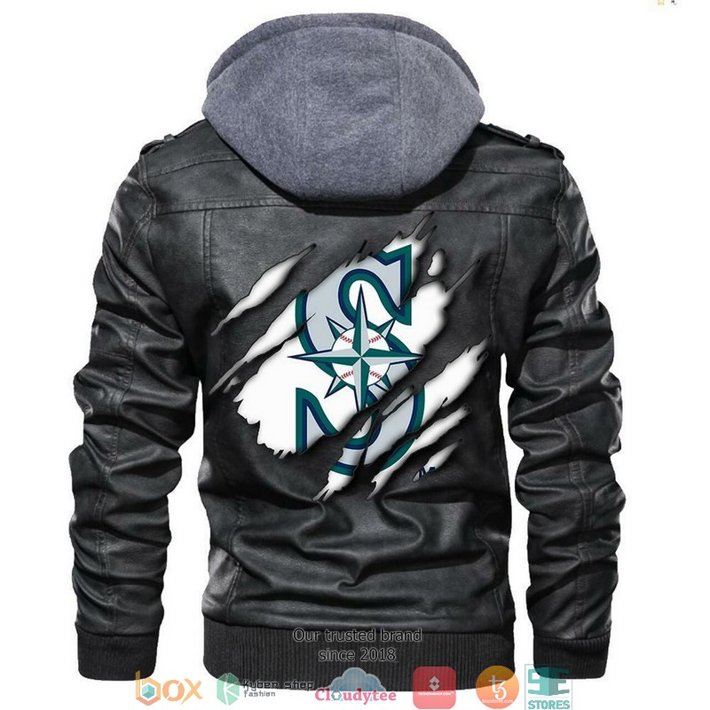 Seattle Mariners MLB Baseball Sons Of Anarchy Black Motorcycle Leather Jacket 1 Seattle Mariners MLB Baseball Sons Of Anarchy Black Motorcycle Leather Jacket