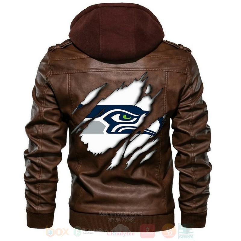 Seattle Seahawks NFL Football Sons of Anarchy Browns Leather Jacket