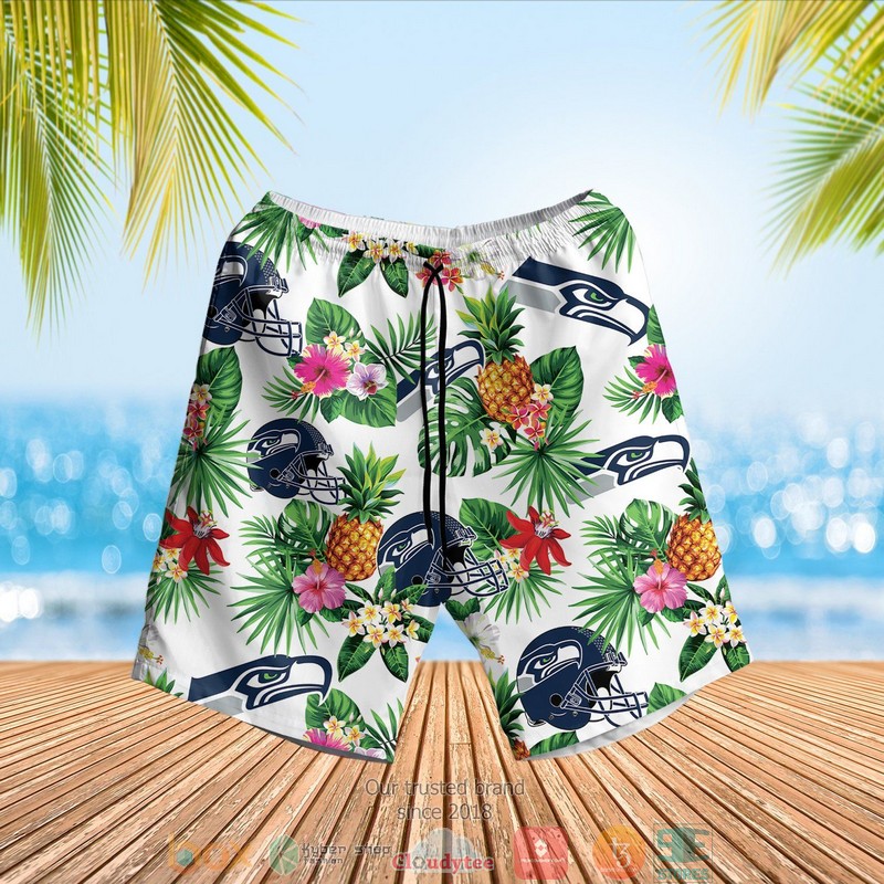 NEW Seattle Seahawks NFL pineapple Summer Hawaii Shirt, Shorts 2 Seattle Seahawks NFL pineapple Hawaiian Shirt Shorts 1