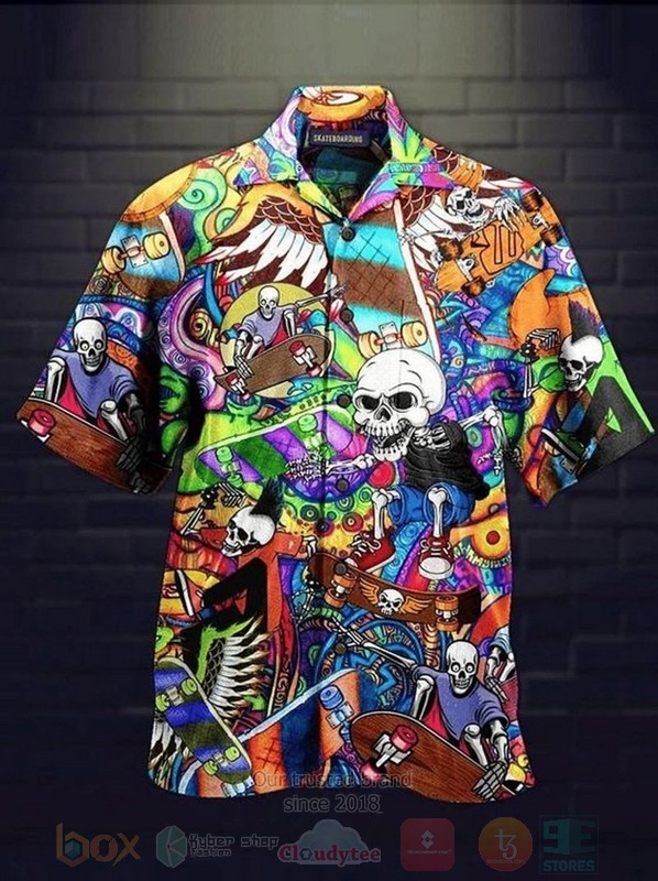 BEST Skeleton Color All Over Print Aloha Shirt 3 Skeleton Color Short Sleeve Hawaiian Shirt