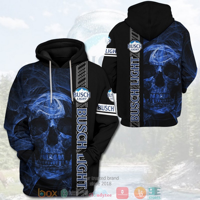 HOT Skull Busch Light Beer All Over Printed 3D Shirt, Hoodie 1 Skull Busch Light Beer 3D Shirt Hoodie