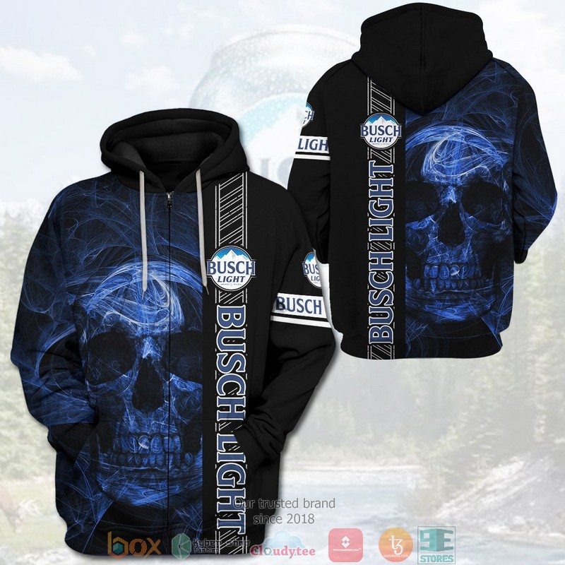HOT Skull Busch Light Beer All Over Printed 3D Shirt, Hoodie 2 Skull Busch Light Beer 3D Shirt Hoodie 1