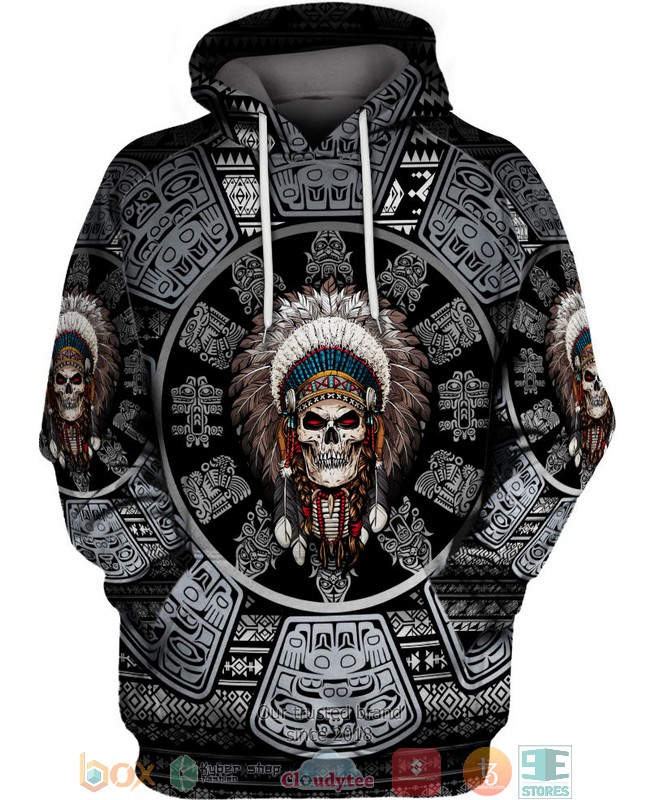 Skull Chief Pattern Native American 3D Shirt Hoodie