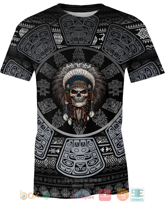 NEW Skull Chief Pattern Native American All Over Printed 3D Shirt, Hoodie 3 Skull Chief Pattern Native American 3D Shirt Hoodie 1 2