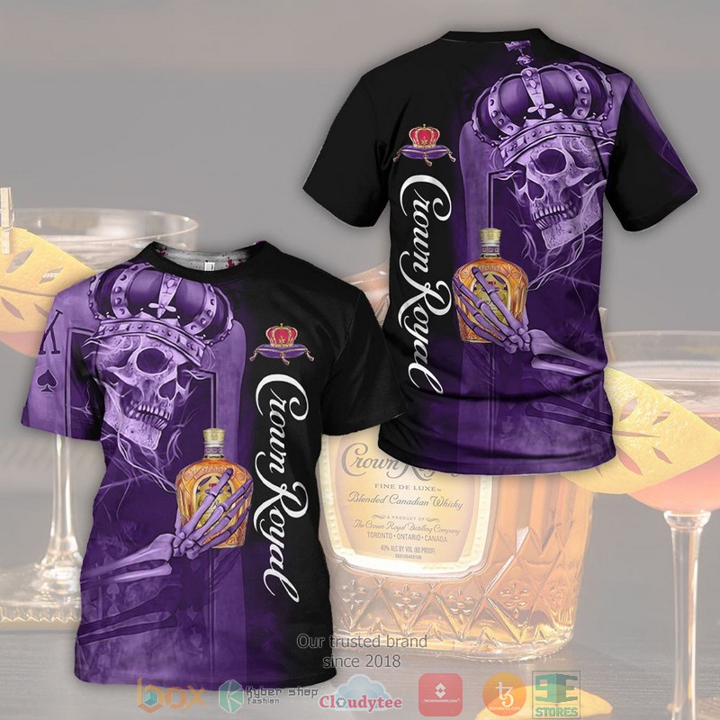 HOT Skull King Crown Royal All Over Printed 3D Shirt, Hoodie 3 Skull King Crown Royal 3D Shirt Hoodie 1 2
