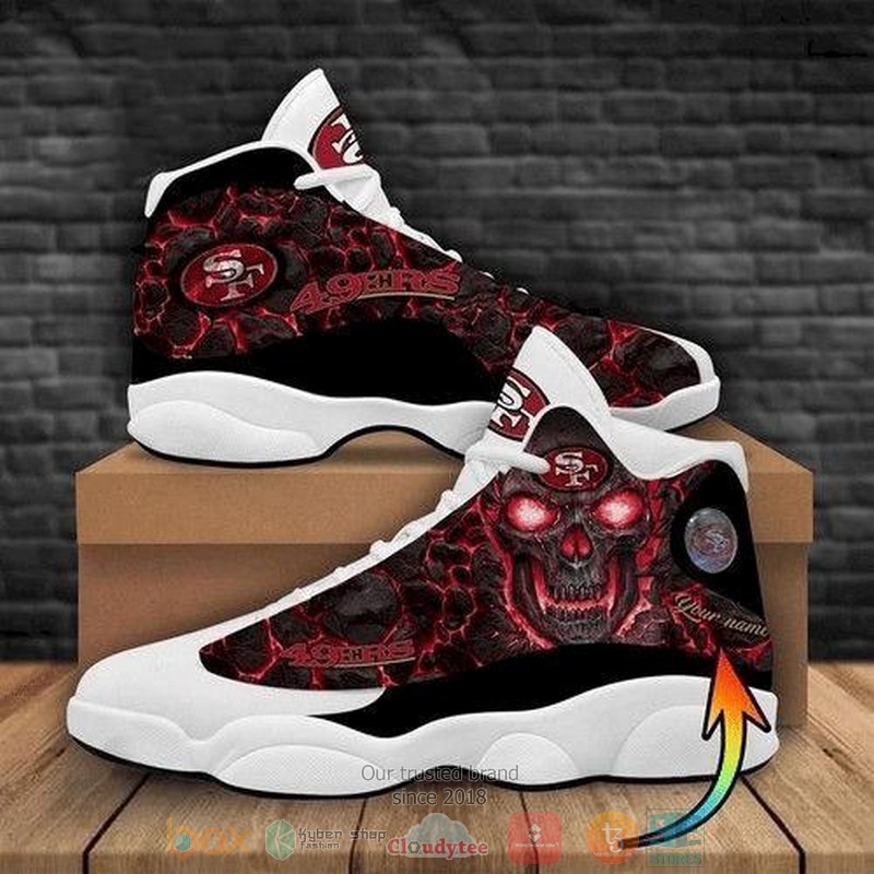 NEW Skull San Francisco 49er NFL football team Air Jordan 13 shoes sneakers 2 Skull San Francisco 49er NFL football team Air Jordan 13 shoes