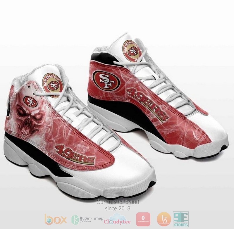 NEW Skull smoke San Francisco 49ers NFL Football Team Air Jordan 13 shoes sneakers 3 Skull smoke San Francisco 49ers NFL Football Team Air Jordan 13 shoes