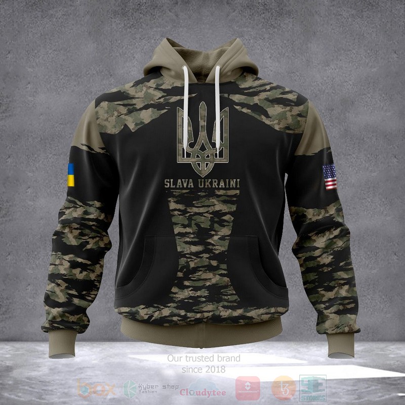 BEST Slava Ukraine American Ukrainian Flag Trident Ukraine Unisex Hoodie 2 Slava Ukraine American Ukrainian Flag Trident Ukraine 3D Hoodie