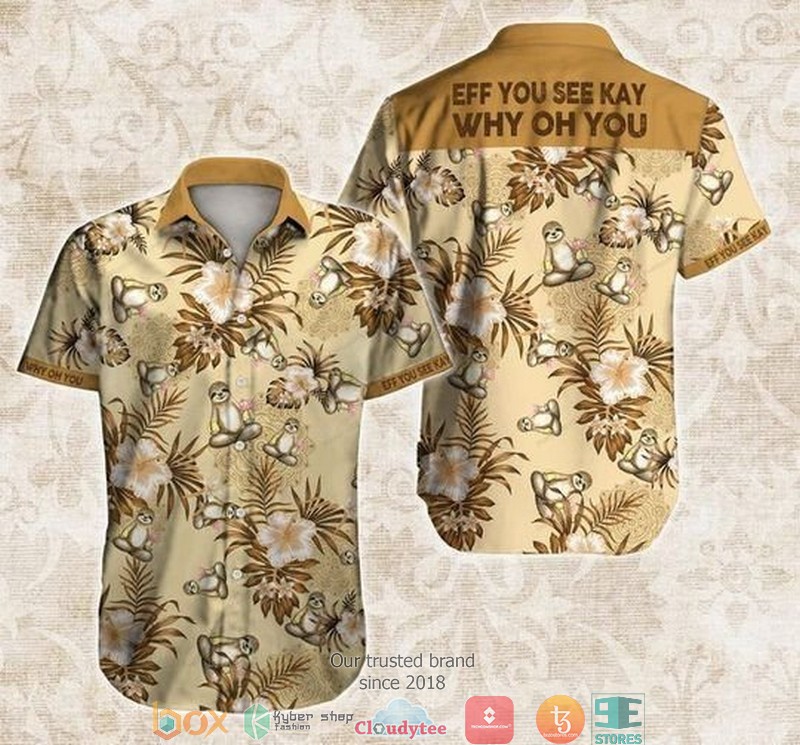 Sloth Awesome Colorful Short Sleeve Hawaiian Shirt