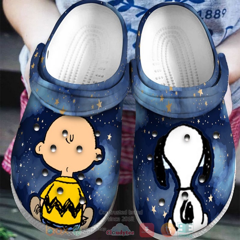 Snoopy and Charlie Brown star night Crocband Clog