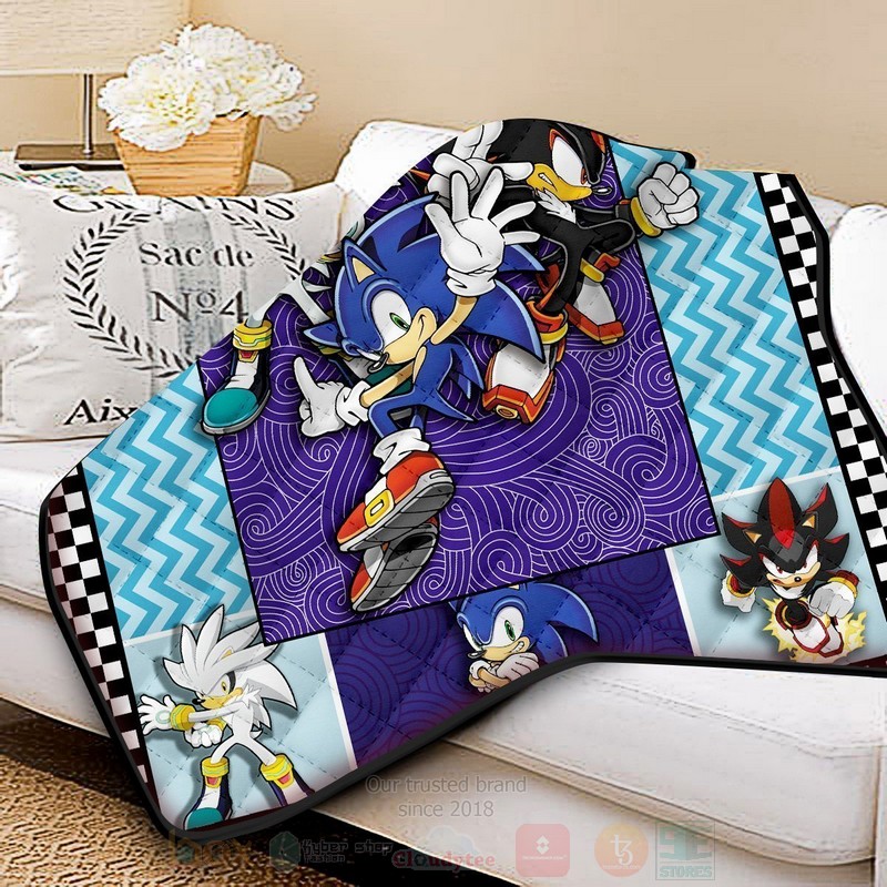 BEST Sonic Trio Cartoon Quilted Fabric 2 Sonic Trio Cartoon Quilt 1