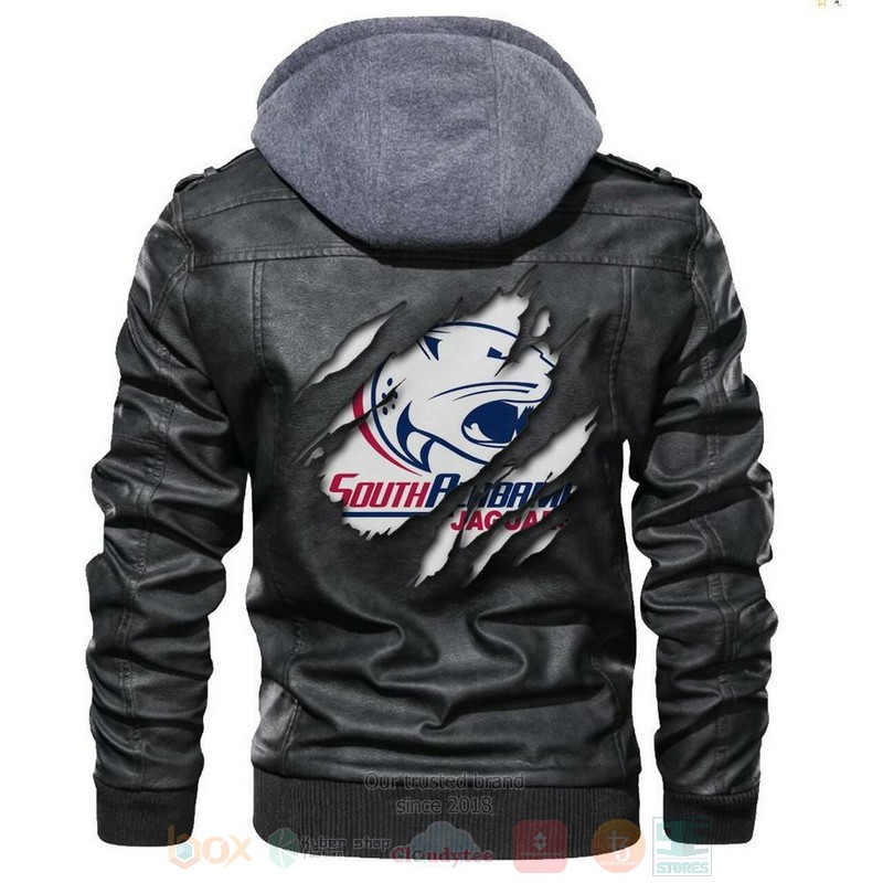 BEST NCAA Teams South Alabama Jaguars Black Motorcycle Rider Zipper Jacket Leather 5 South Alabama Jaguars NCAA Black Motorcycle Leather Jacket