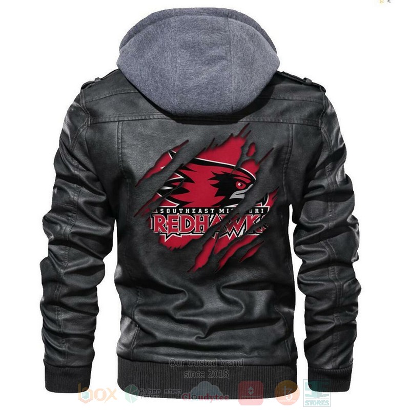 Southeast Missouri State Redhawks NCAA Black Motorcycle Leather Jacket