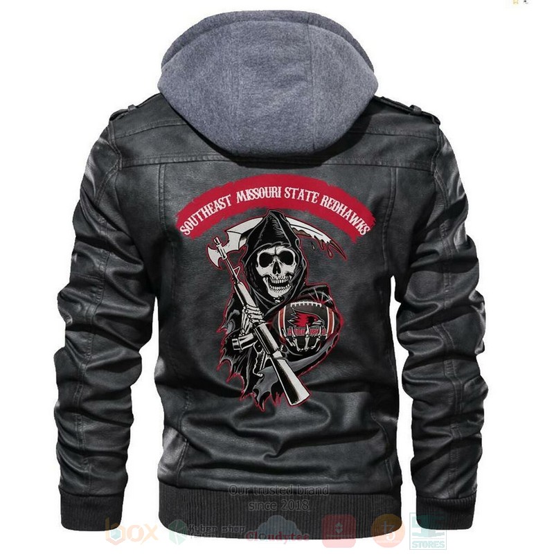BEST Southeast Missouri State Redhawks NCAA Champions Sons of Anarchy Black Zipper Jacket Leather 2 Southeast Missouri State Redhawks NCAA Football Sons of Anarchy Blacks Leather Jacket