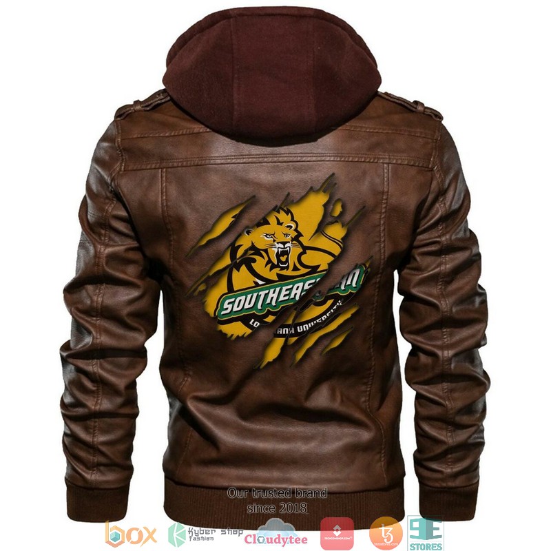 Southeastern Louisiana Lions NCAA Brown Motorcycle Leather Jacket 1 Southeastern Louisiana Lions NCAA Brown Motorcycle Leather Jacket