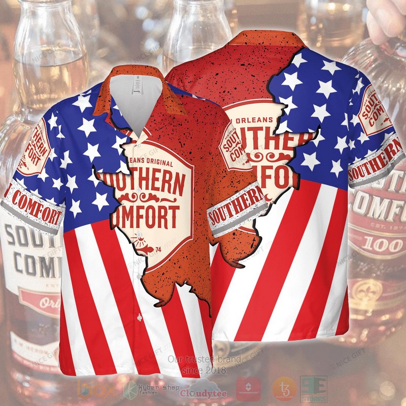 Southern Comfort American flag Hawaiian shirt
